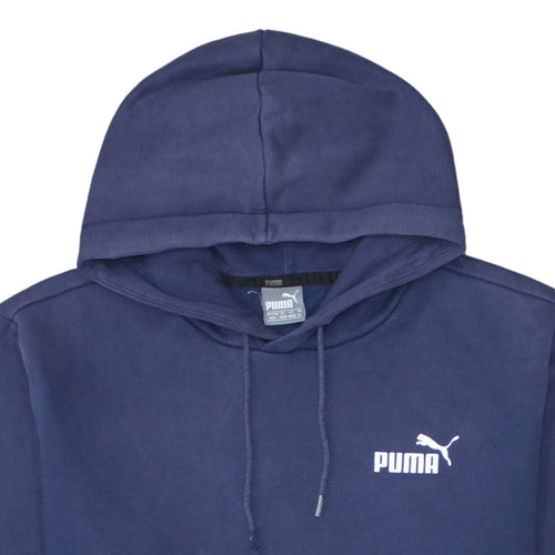 Puma Mens Navy Blue Pullover Hoodie Medium Cotton Blend