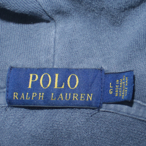 Polo Ralph Lauren Men's Blue Cotton Pullover Hoodie Size L