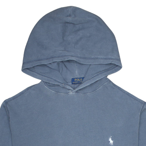 Polo Ralph Lauren Men's Blue Cotton Pullover Hoodie Size L