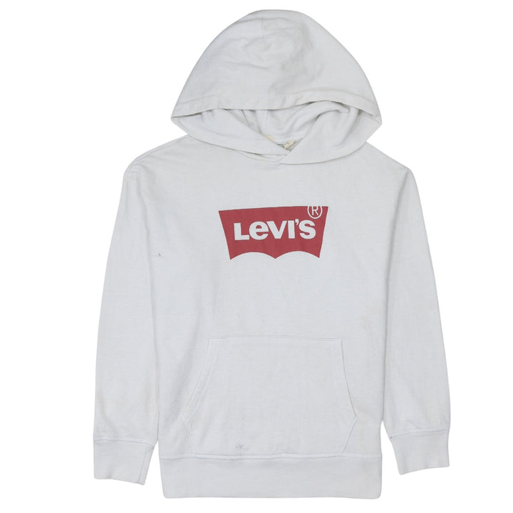 Levi's Mens White XS Pullover Hoodie with Logo Graphic Print