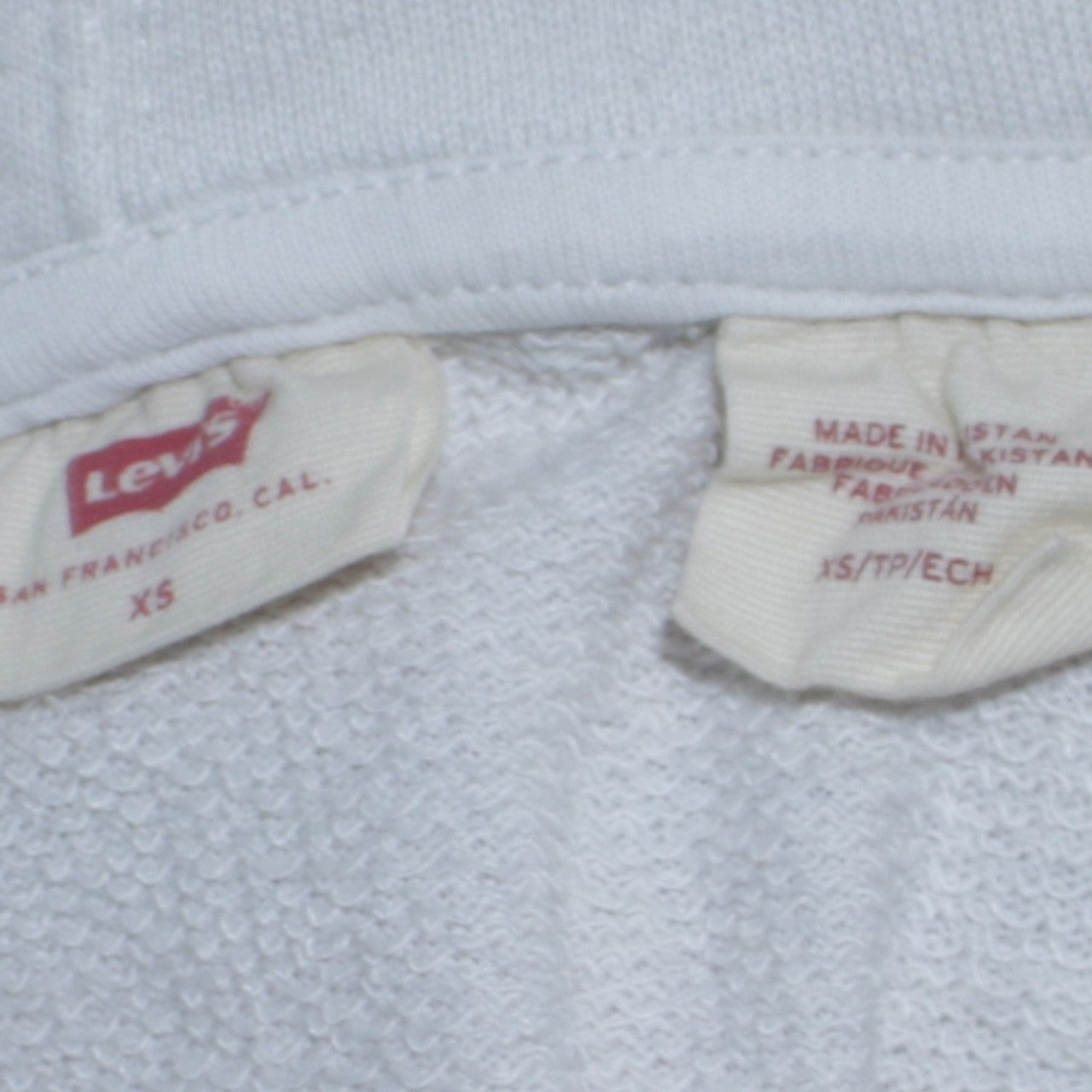 Levi's Mens White XS Pullover Hoodie with Logo Graphic Print