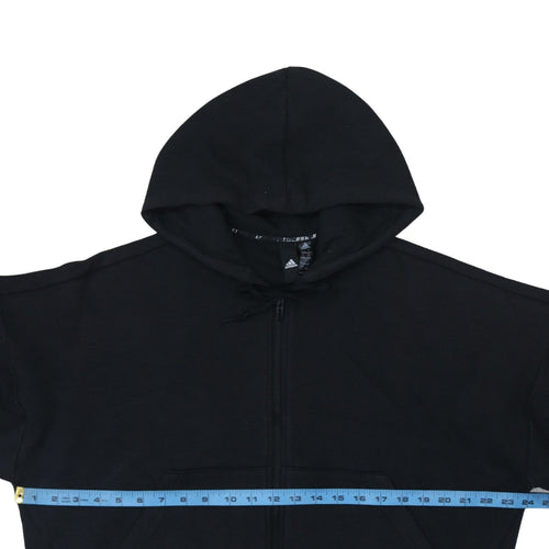 Adidas Womens Black Full Zip Hoodie Size L 16-18 Hooded Sweatshirt