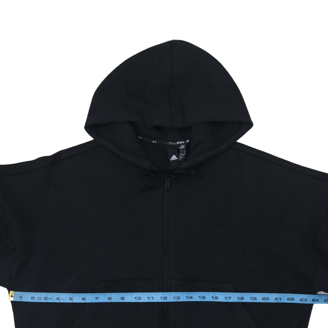 Adidas Womens Black Full Zip Hoodie Size L 16-18 Hooded Sweatshirt