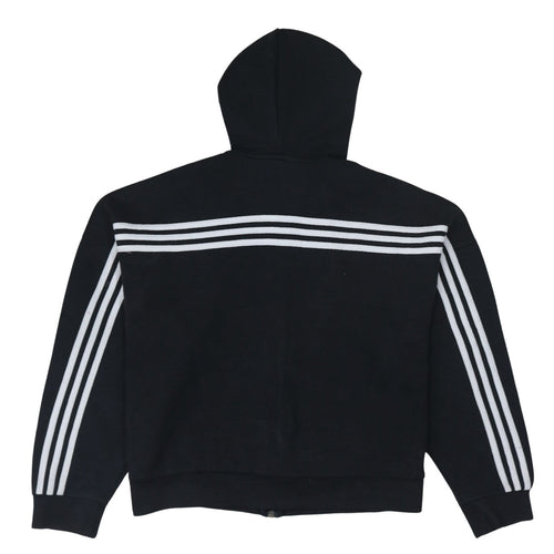 Adidas Womens Black Full Zip Hoodie Size L 16-18 Hooded Sweatshirt