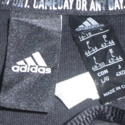 Adidas Womens Black Full Zip Hoodie Size L 16-18 Hooded Sweatshirt
