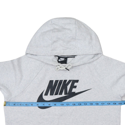 Nike Women's Grey Pullover Hoodie Small Logo Sweatshirt Classic Fit