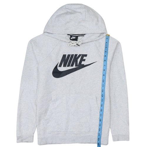 Nike Women's Grey Pullover Hoodie Small Logo Sweatshirt Classic Fit