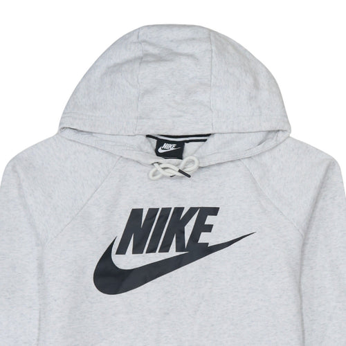 Nike Women's Grey Pullover Hoodie Small Logo Sweatshirt Classic Fit
