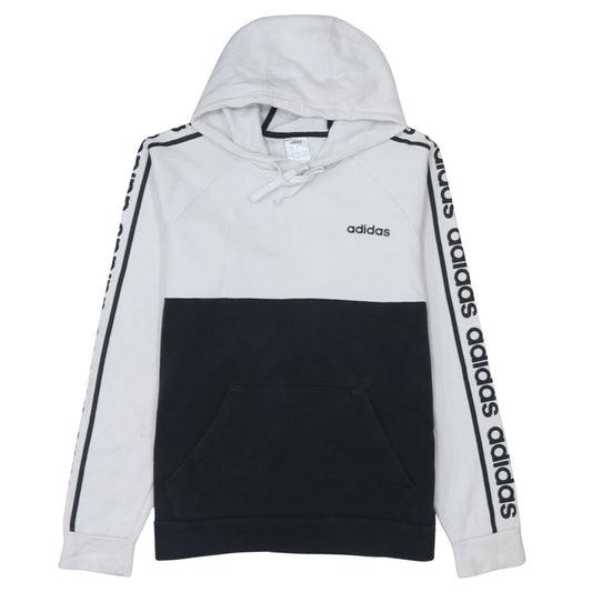 Adidas Men's White & Black Pullover Hoodie Size S Classic Logo Style