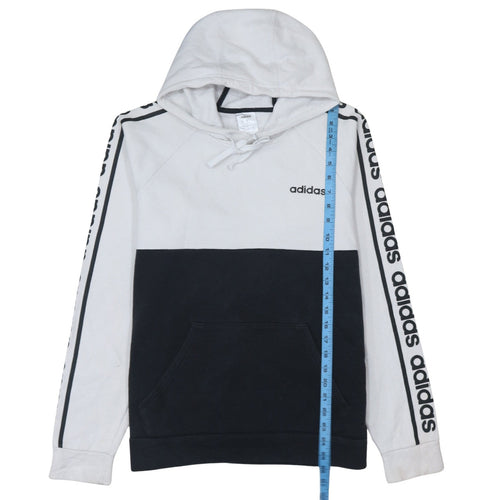Adidas Men's White & Black Pullover Hoodie Size S Classic Logo Style