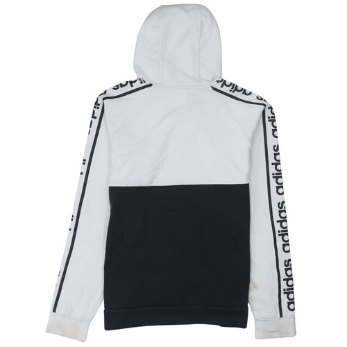 Adidas Men's White & Black Pullover Hoodie Size S Classic Logo Style