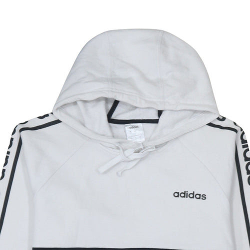 Adidas Men's White & Black Pullover Hoodie Size S Classic Logo Style