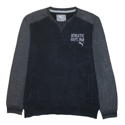 Puma Men's Black Grey Crew Neck Athletic Sweatshirt Size L