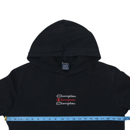 Champion Men's Black Logo Pullover Hoodie Size M