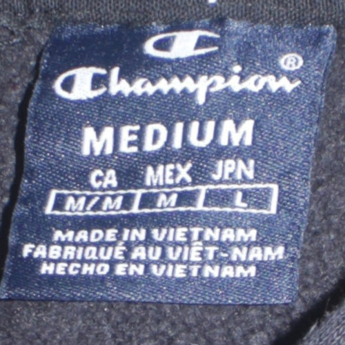 Champion Men's Black Logo Pullover Hoodie Size M