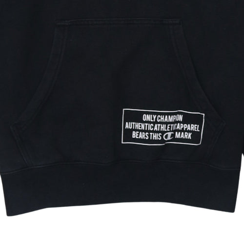 Champion Men's Black Logo Pullover Hoodie Size M