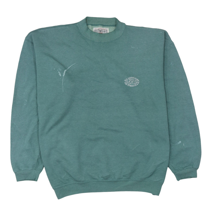 Levi's Women's Green Pullover Sweatshirt L Classic Logo Crewneck