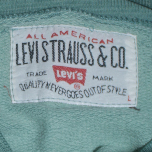 Levi's Women's Green Pullover Sweatshirt L Classic Logo Crewneck