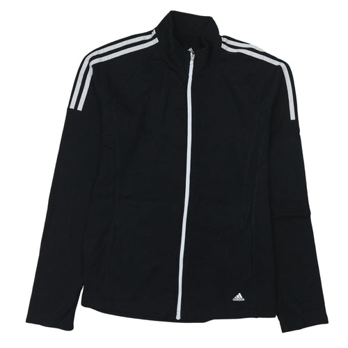 Adidas Women's Black L Track Jacket Full Zip Sporty Golf Top