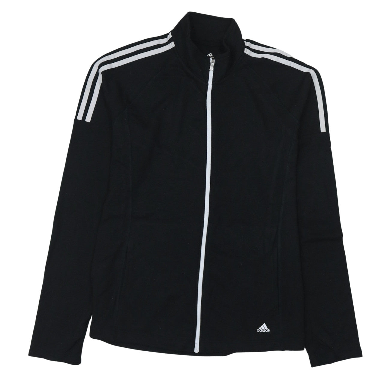 Adidas Women's Black L Track Jacket Full Zip Sporty Golf Top