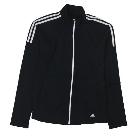 Adidas Women's Black L Track Jacket Full Zip Sporty Golf Top