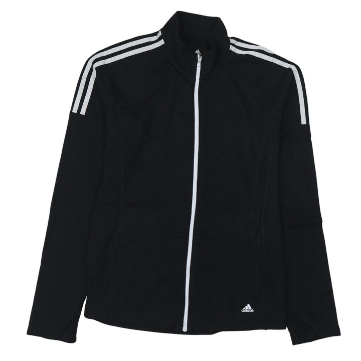 Adidas Women's Black L Track Jacket Full Zip Sporty Golf Top