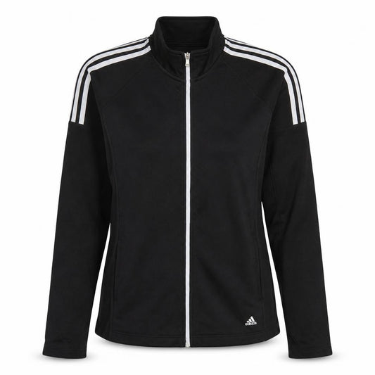 Adidas Women's Black L Track Jacket Full Zip Sporty Golf Top