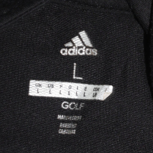 Adidas Women's Black L Track Jacket Full Zip Sporty Golf Top