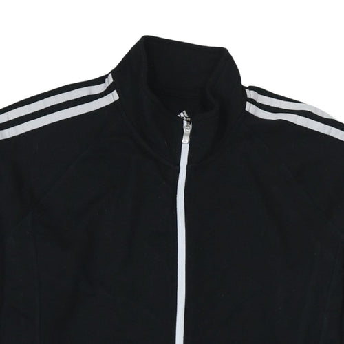 Adidas Women's Black L Track Jacket Full Zip Sporty Golf Top