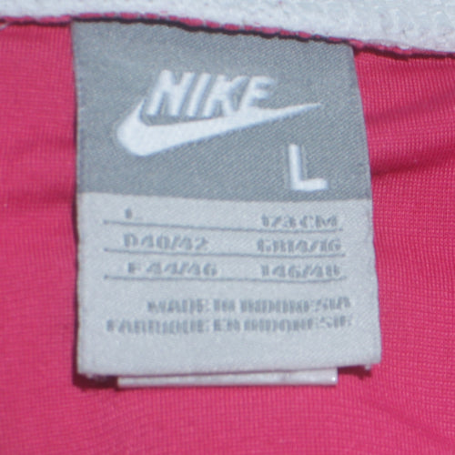 Nike Womens White Pink Track Jacket L Lightweight Full Zip Sports Top