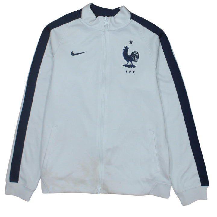 Nike Boys White Blue France FFF Track Jacket XL 13-15 Years Full Zip