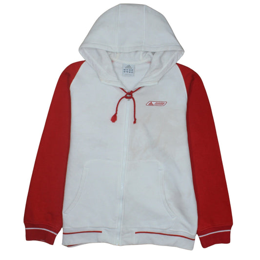 Adidas Men's White Red Full Zip Hoodie M Fleece Sweatshirt