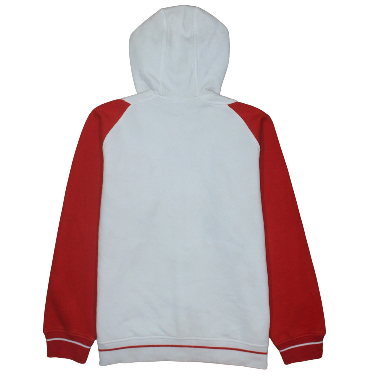 Adidas Men's White Red Full Zip Hoodie M Fleece Sweatshirt