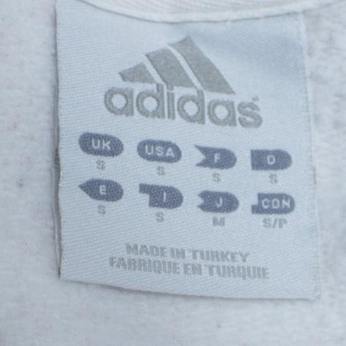 Adidas Men's White Red Full Zip Hoodie M Fleece Sweatshirt
