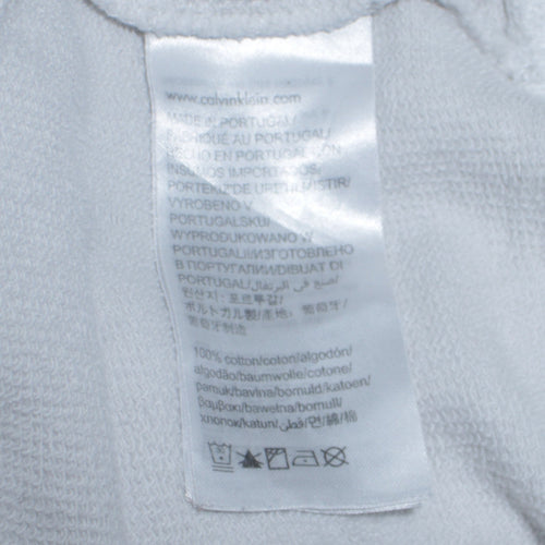 Calvin Klein Jeans Men's White Regular Fit Logo Sweatshirt M