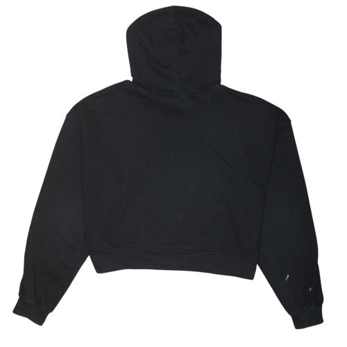 Adidas Womens Black UK 12 Cropped Pullover Hoodie Sweatshirt