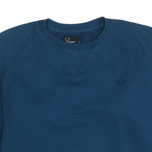 Fred Perry Men's Blue Cotton Crew Neck Sweatshirt Size M