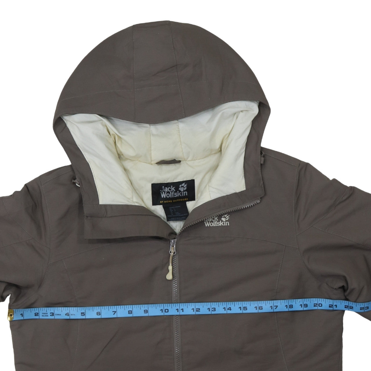 Jack Wolfskin Women Brown Hooded Rain Coat Jacket Size 14