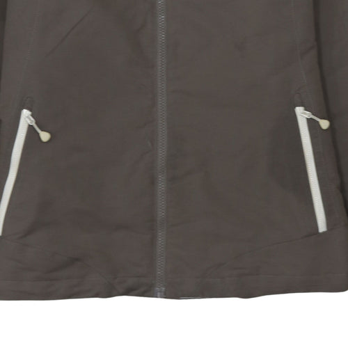 Jack Wolfskin Women Brown Hooded Rain Coat Jacket Size 14