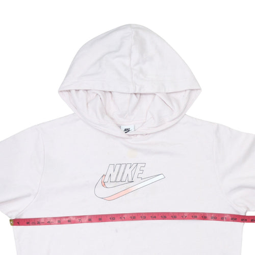 Nike Women’s Pink Hoodie Medium Pullover Drawstring Logo Sweatshirt