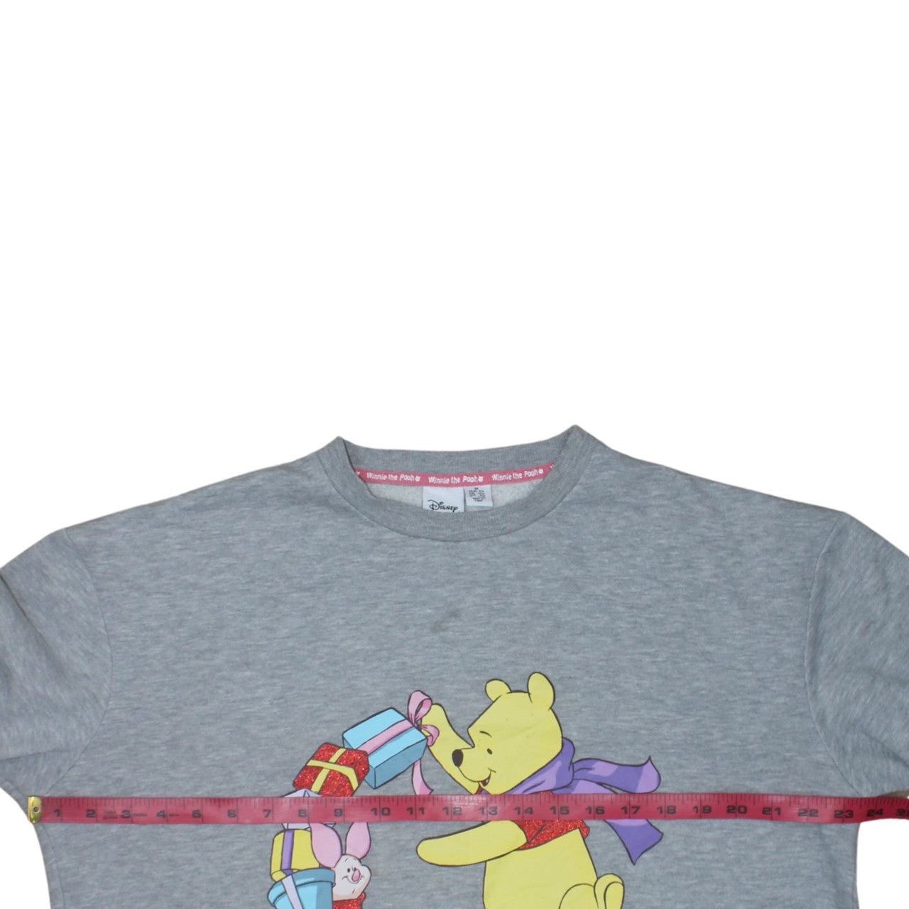 Disney Women Grey Winnie the Pooh Christmas Sweatshirt Size 12/14