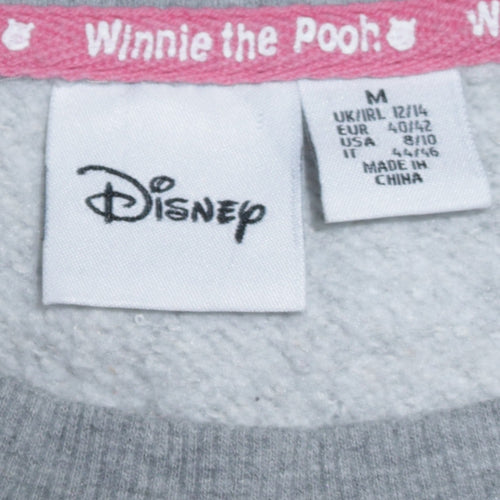 Disney Women Grey Winnie the Pooh Christmas Sweatshirt Size 12/14