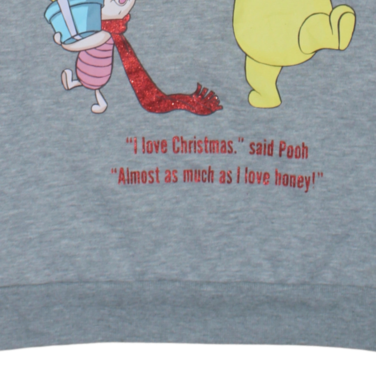 Disney Women Grey Winnie the Pooh Christmas Sweatshirt Size 12/14