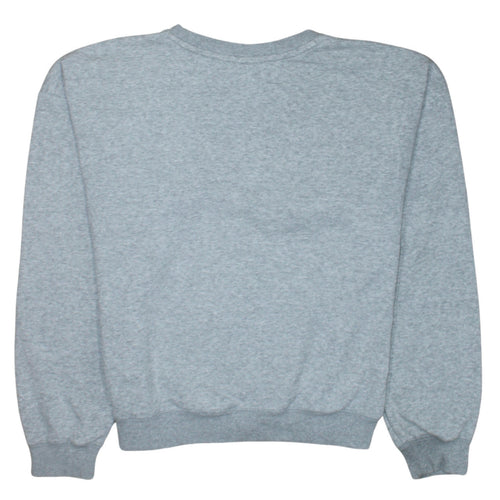 Adidas Womens Grey Logo Crew Neck Pullover Sweatshirt Size 8