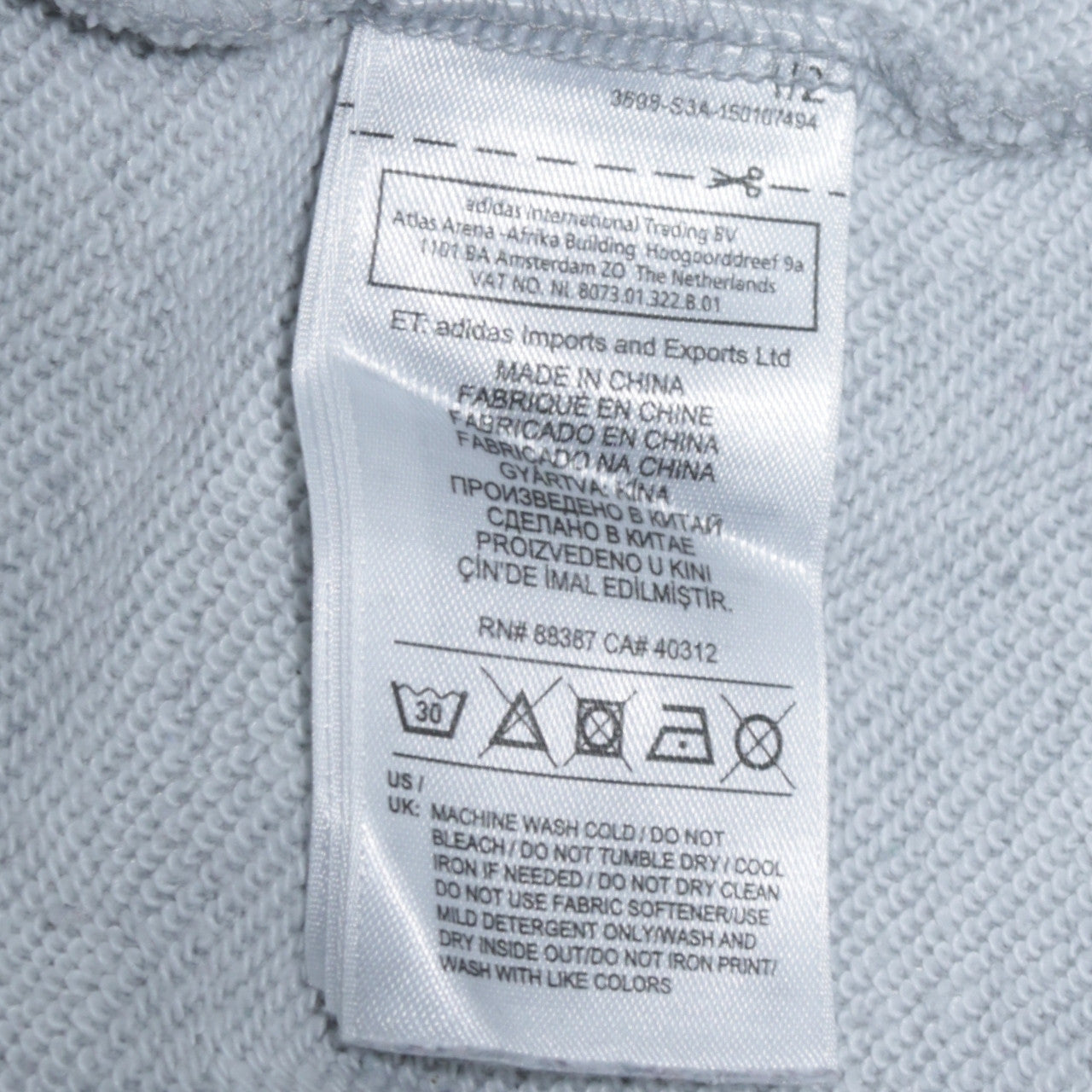 Adidas Womens Grey Logo Crew Neck Pullover Sweatshirt Size 8