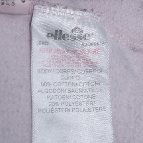 Ellesse Girls Pink Pullover Hoodie 13-14 Years Logo Graphic Fleece