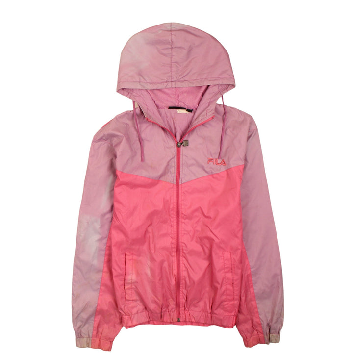 Fila Girls Pink Colourblock Hooded Windbreaker Jacket 13 Years
