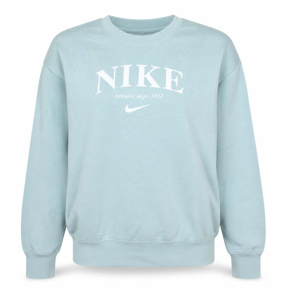 Front view of Nike women’s blue xs pullover crew neck sweatshirt
