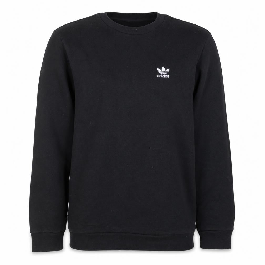 Front view of Adidas Men's Black Small Pullover Crew Neck Sweatshirt