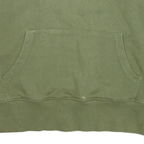 Adidas Womens Green Embroidered Pullover Hoodie Size 10 Relaxed Fit